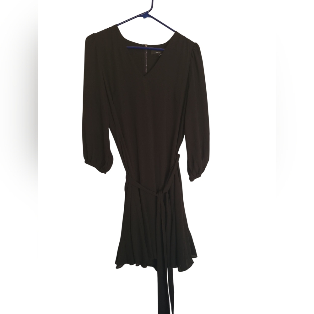 White House Black Market Black 3/4 Sleeve Dress Sz4 CBK